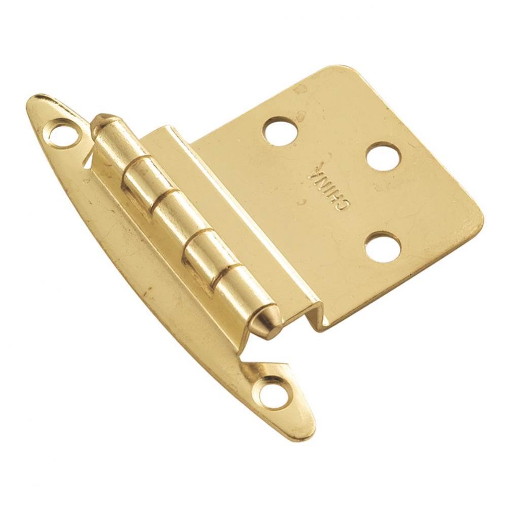 Surface Mount Collection Hinge Flush Polished Brass Finish (2 Pack)