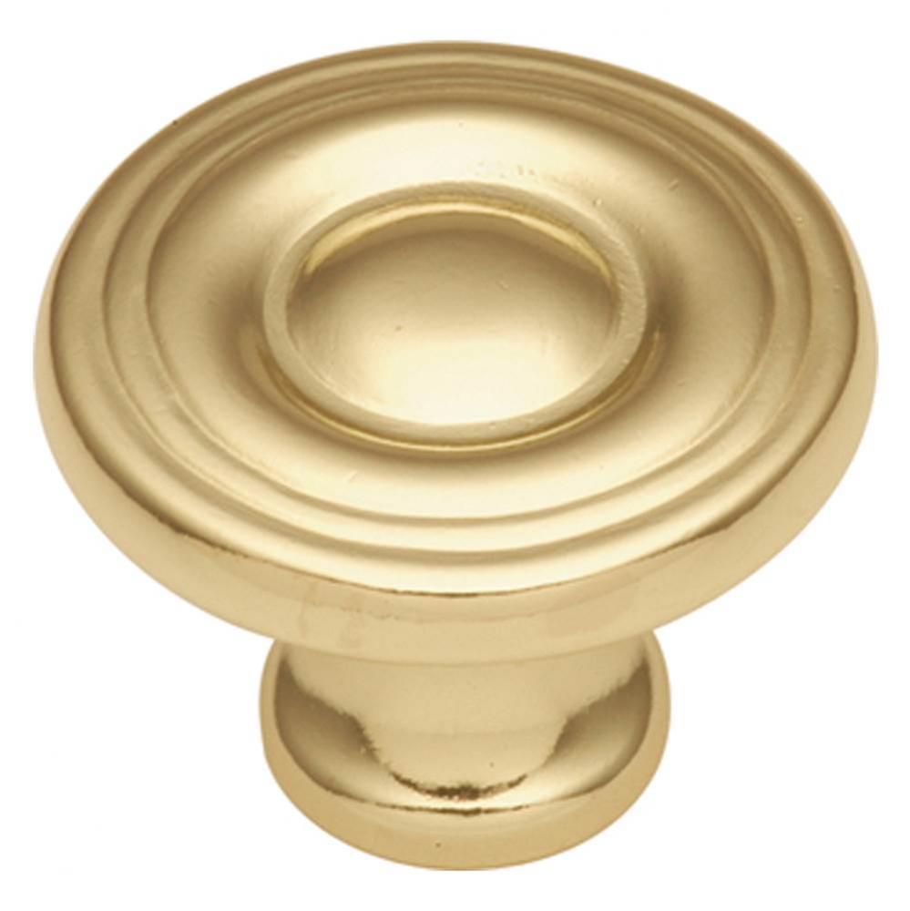 Conquest Collection Knob 1-3/16'' Diameter Polished Brass Finish
