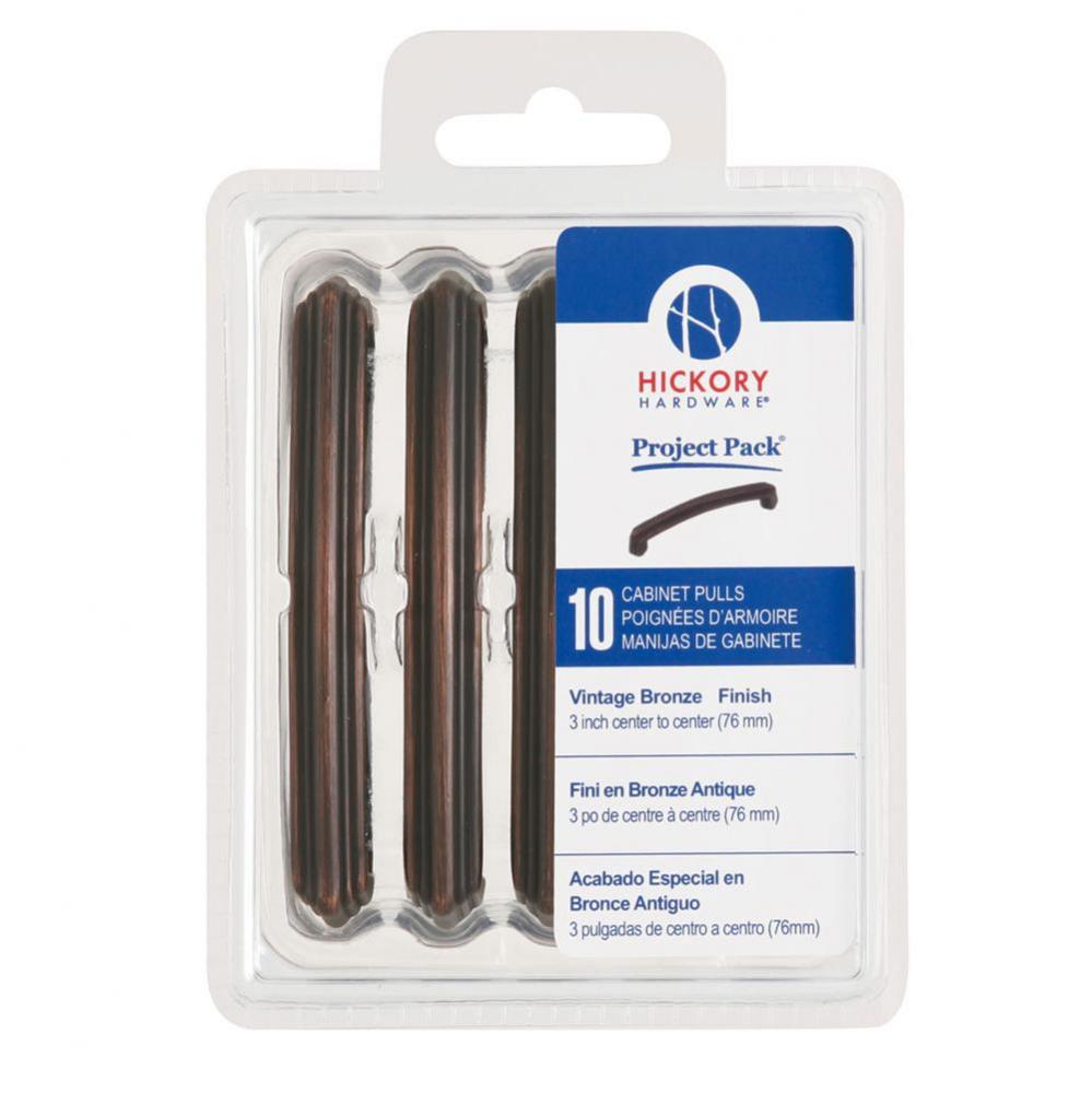 Project Pack Collection Pull 3'' C/C Vintage Bronze Finish (10 Pack)