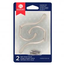 Hickory Hardware V02P27120-SC - Multipack Collection Coat Hook Double Satin Silver Cloud Finish (2 Pack)