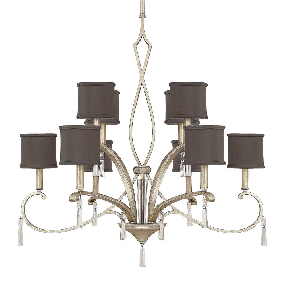 10 Light Chandelier With Crystals