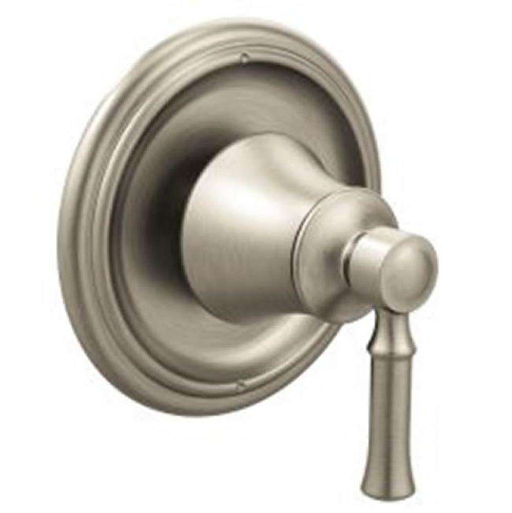 Brushed nickel transfer valve trim