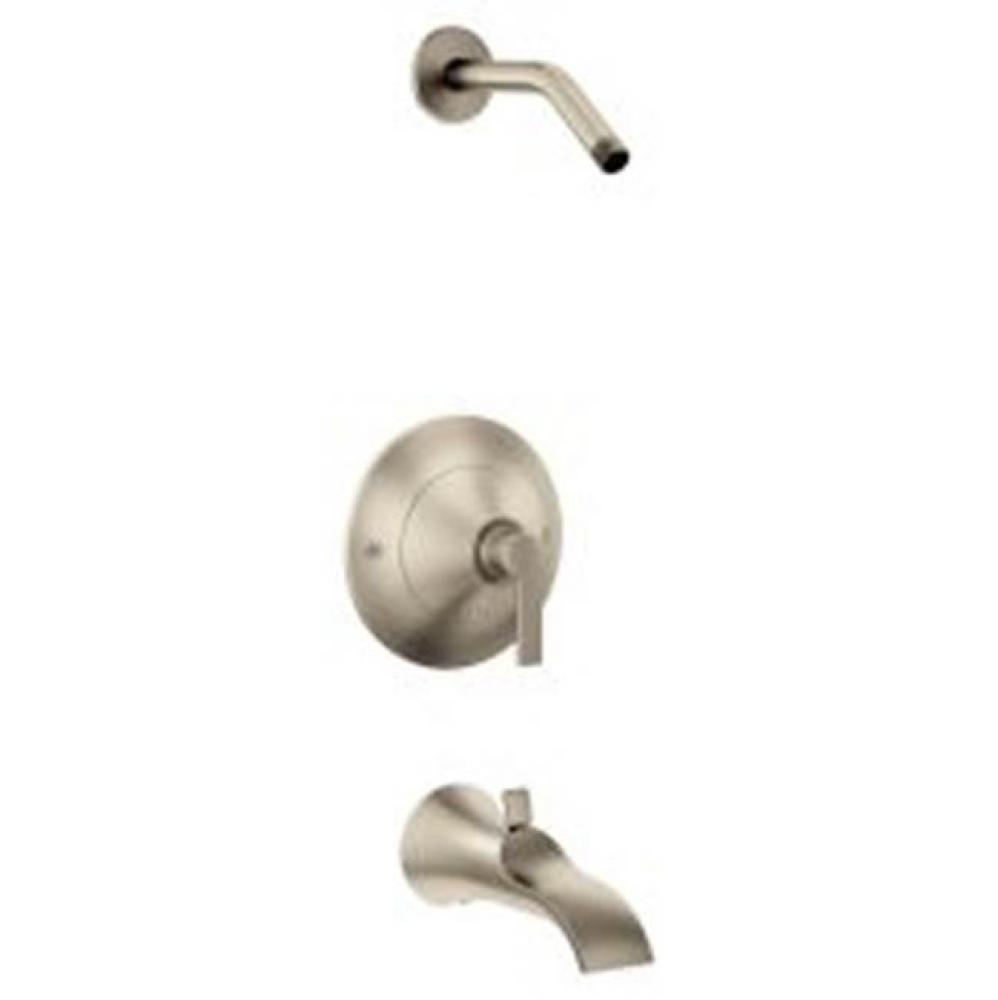 Brushed nickel Moentrol tub/shower