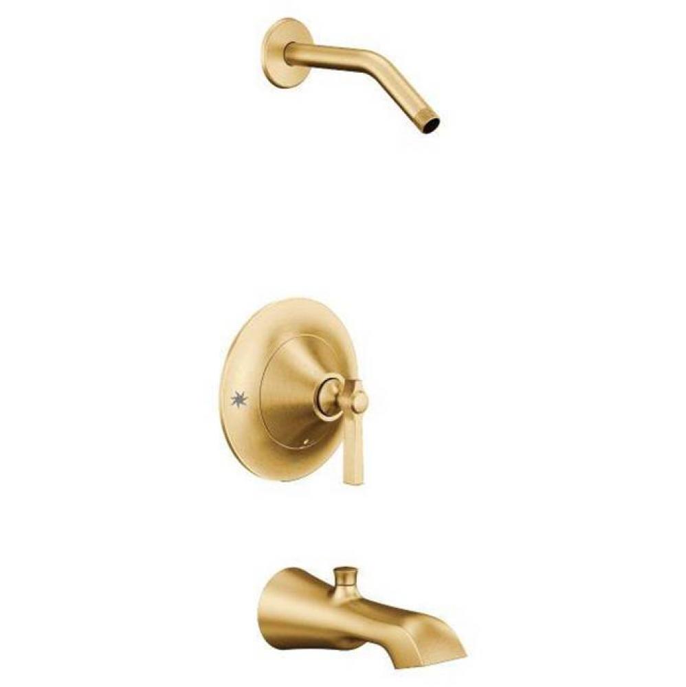 Brushed gold Moentrol tub/shower