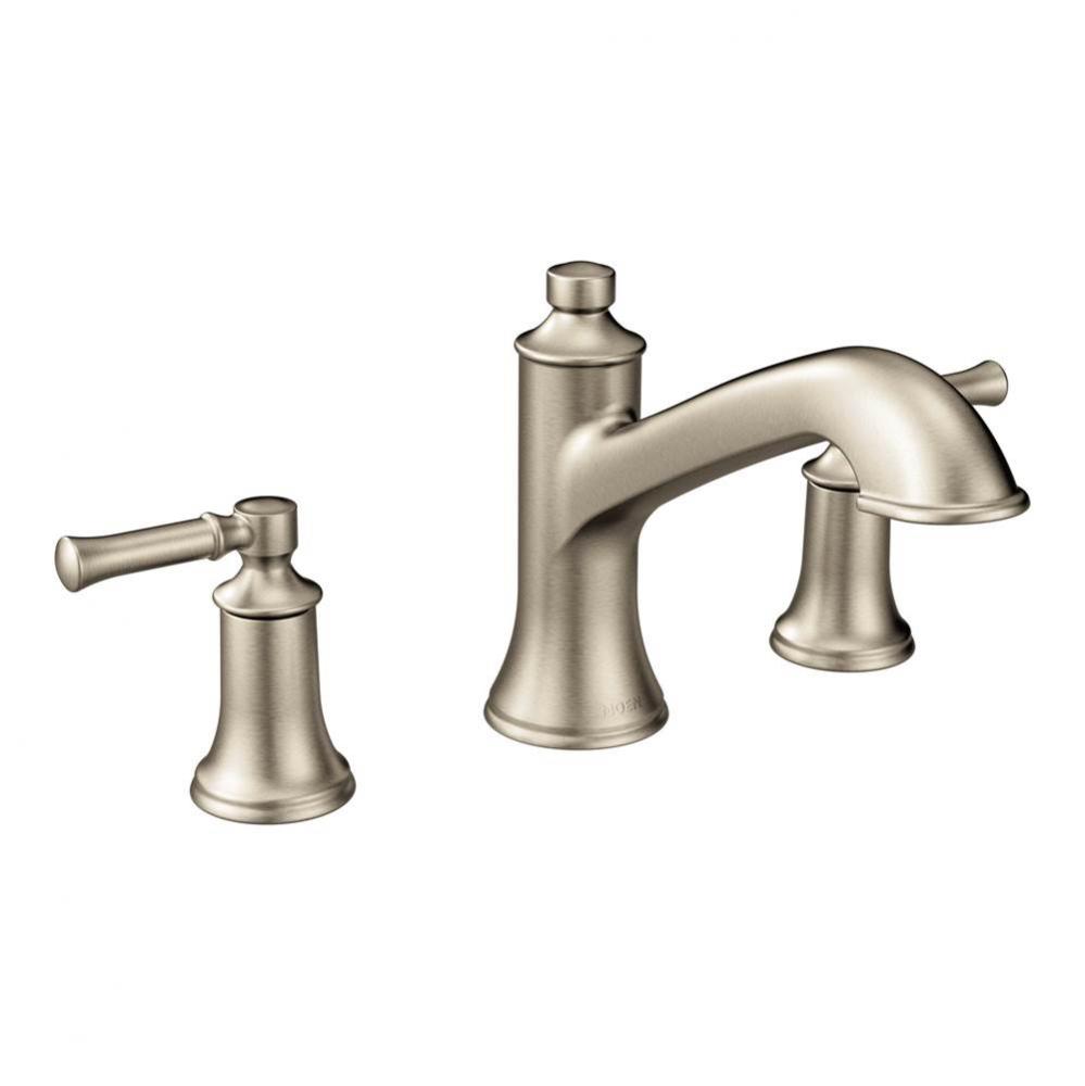 Dartmoor 8 in. Widespread 2-Handle Roman Tub Bathroom Faucet in Brushed Nickel (Valve Sold Separat