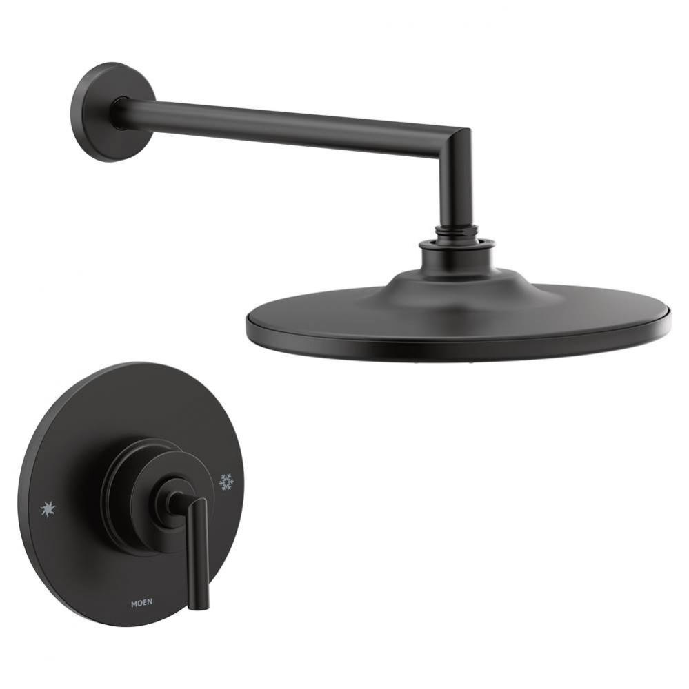 Arris 1-Handle 1-Spray Posi-Temp Shower Faucet Trim Kit in Matte Black (Valve Sold Separately)