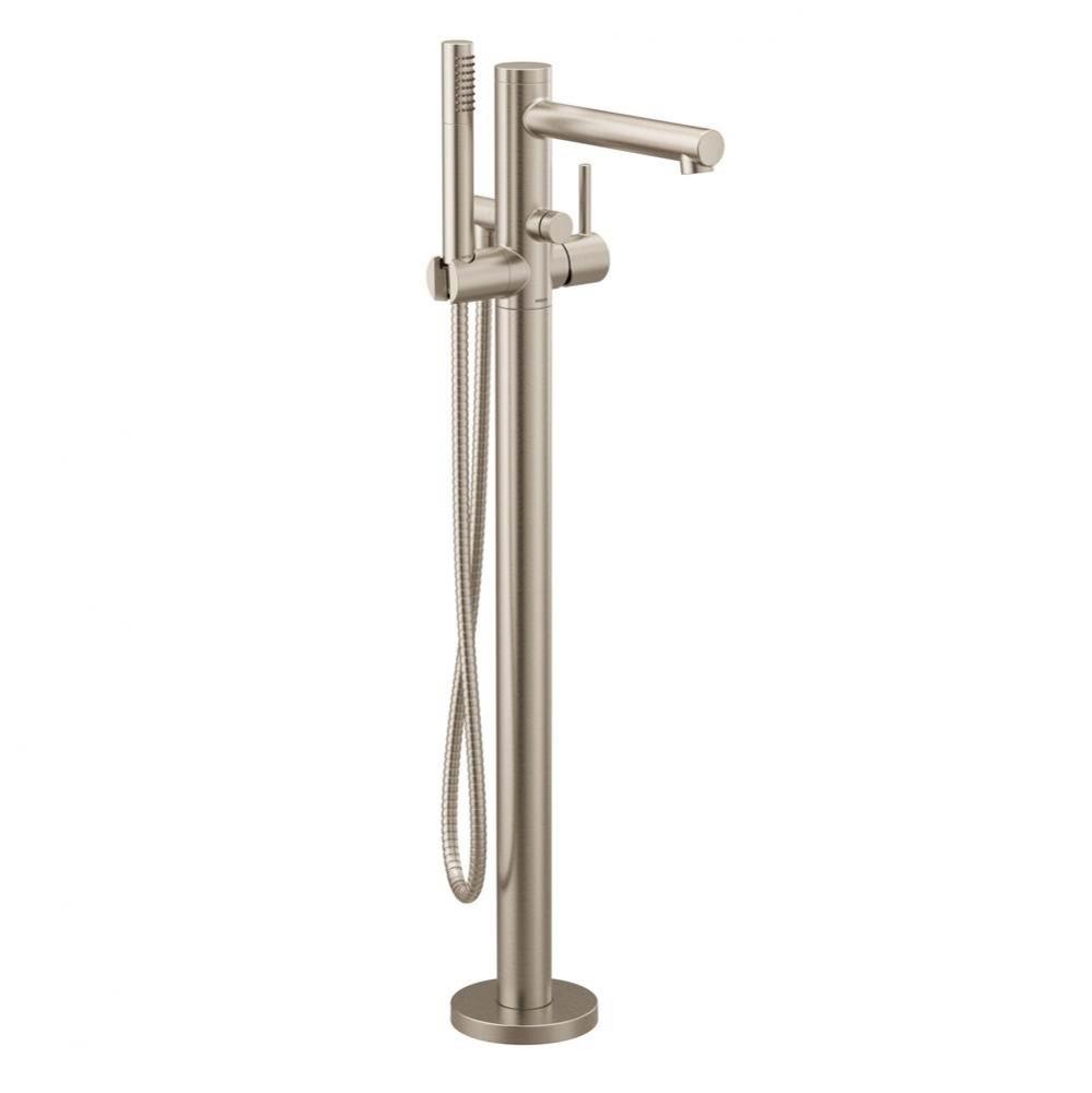 Align One-Handle Freestanding Floor Mount Tub Filler with Handshower, Brushed Nickel
