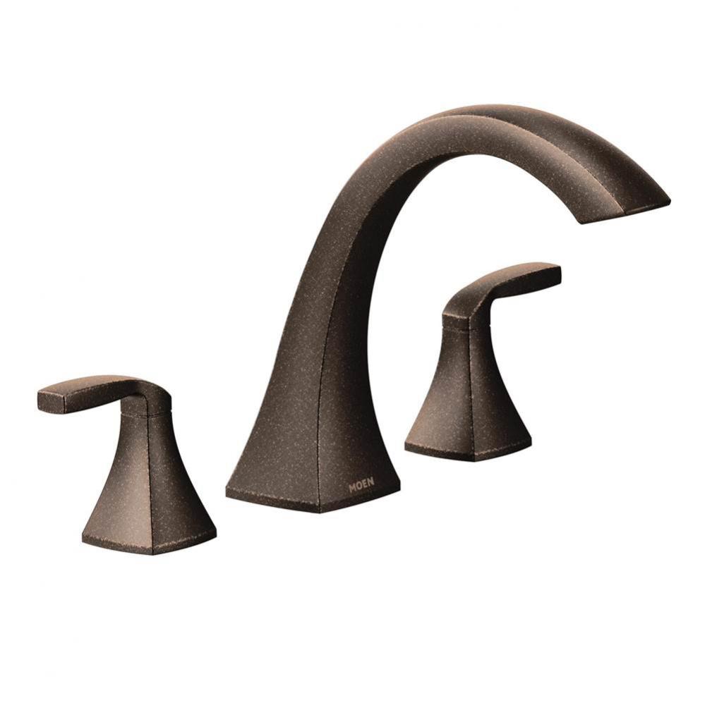 Voss 2-Handle Deck-Mount High-Arc Roman Tub Faucet Trim Kit in Oil Rubbed Bronze (Valve Sold Separ