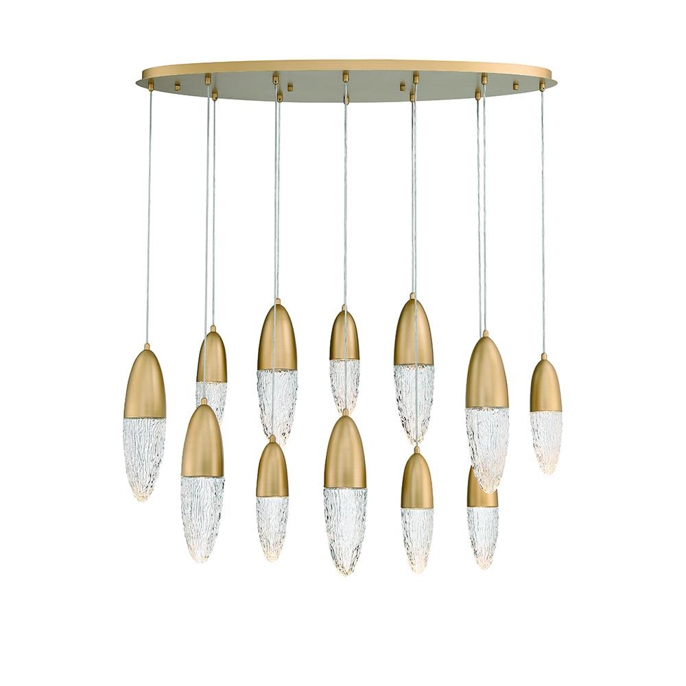 ECROU,12LT OVAL CHANDELIER,GLD