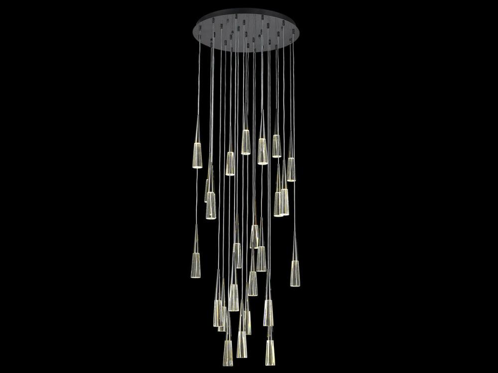 Encino 25 Light Crystal And Metal Multi Port Pendant
