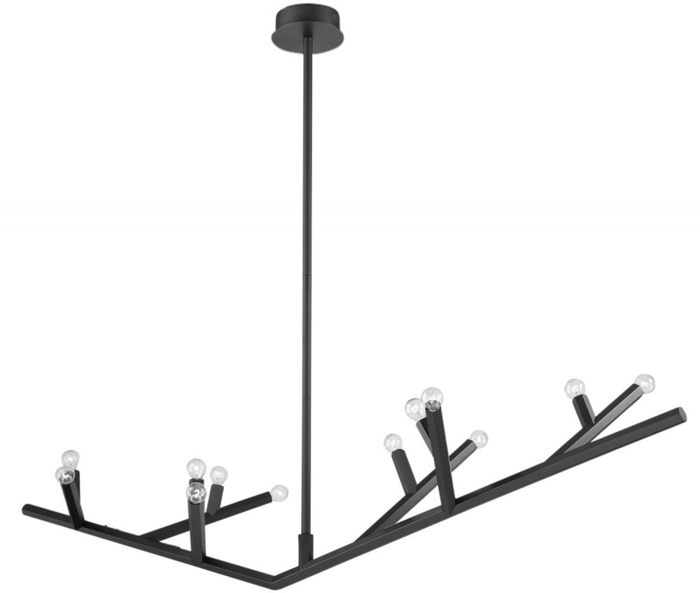 The Oaks Black Linear 12 Light Chandelier