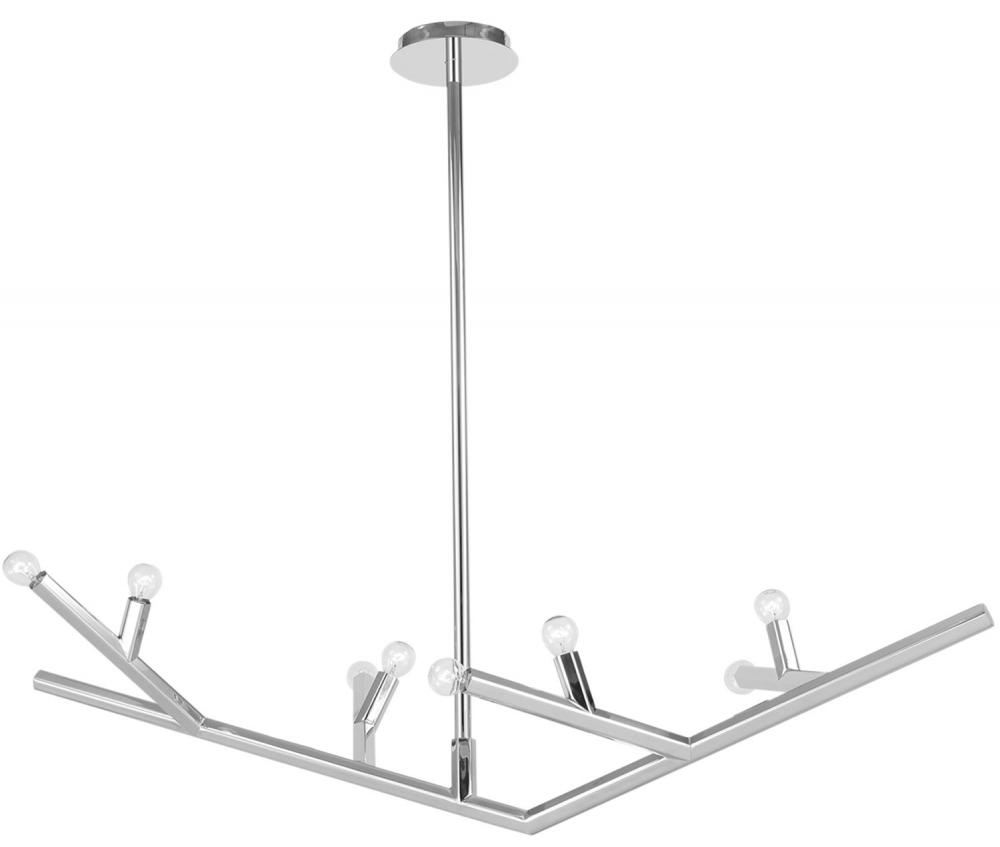 The Oaks Polished Nickel Linear 8 Light Chandelier