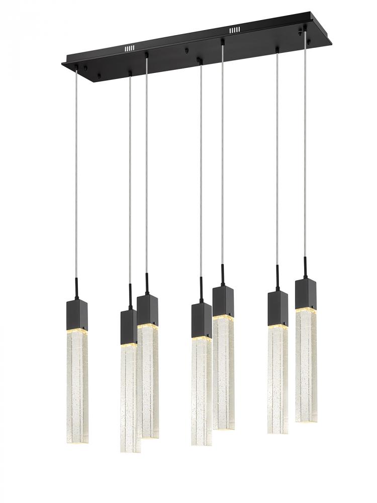 The Original Glacier Collection 7 Light Bubbled Crystal Multi Port Pendant