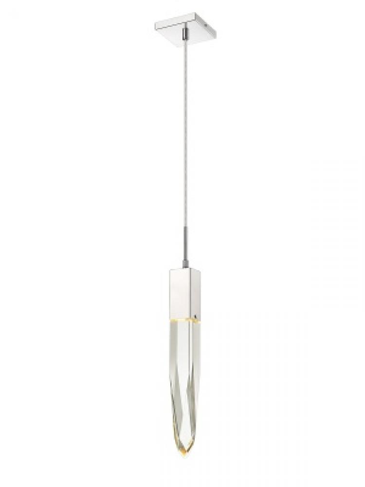 Aspen Collection 1 Light Clear Crystal Pendant
