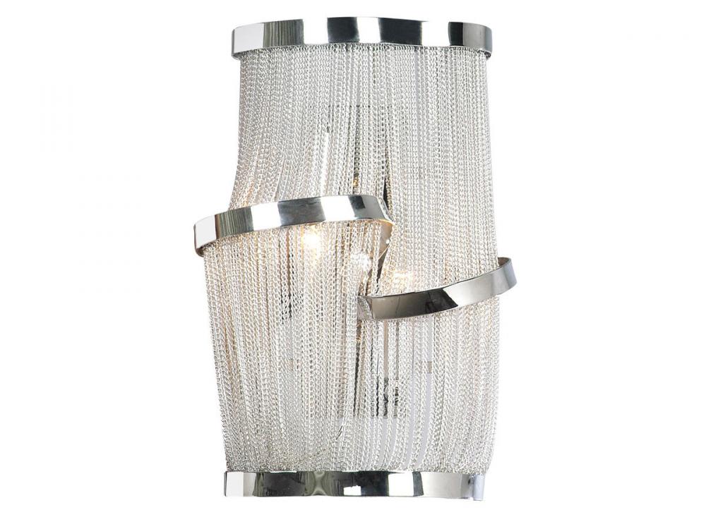 Mullholand Drive Chrome Chain Wall Sconce