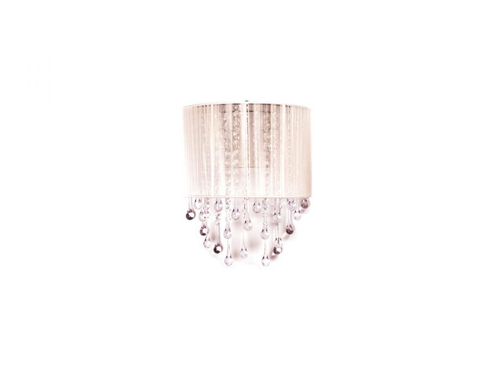 Beverly Drive White Silk String And Crystal Wal Sconce