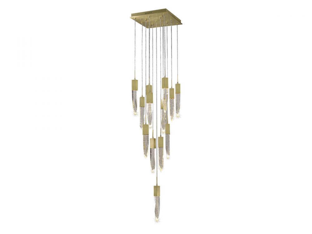 Aspen Collection 13 Light Bubbled Crystal Multi Port Pendant