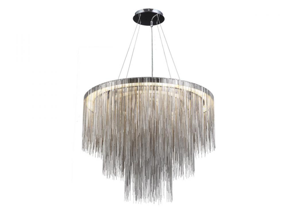 Fountain Ave. Chrome Jewelry Round Hanging Chandelier