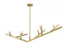 Avenue Lighting HF8812-BB - The Oaks Brushed Brass Linear 12 Light Chandelier