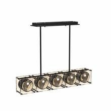 Avenue Lighting HF7105-BK - Peninisula Glass And Metal 5 Light Linear Chandelier