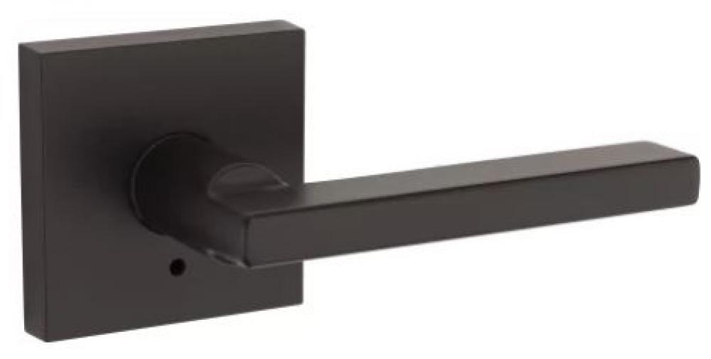 Halifax Privacy with Square rosette in Iron Black