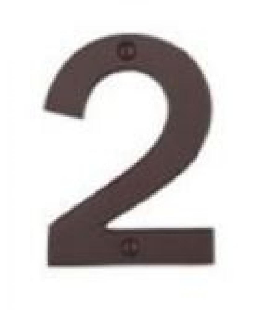 6 Inch Bronze House Number "2" IN FLAT BLACK