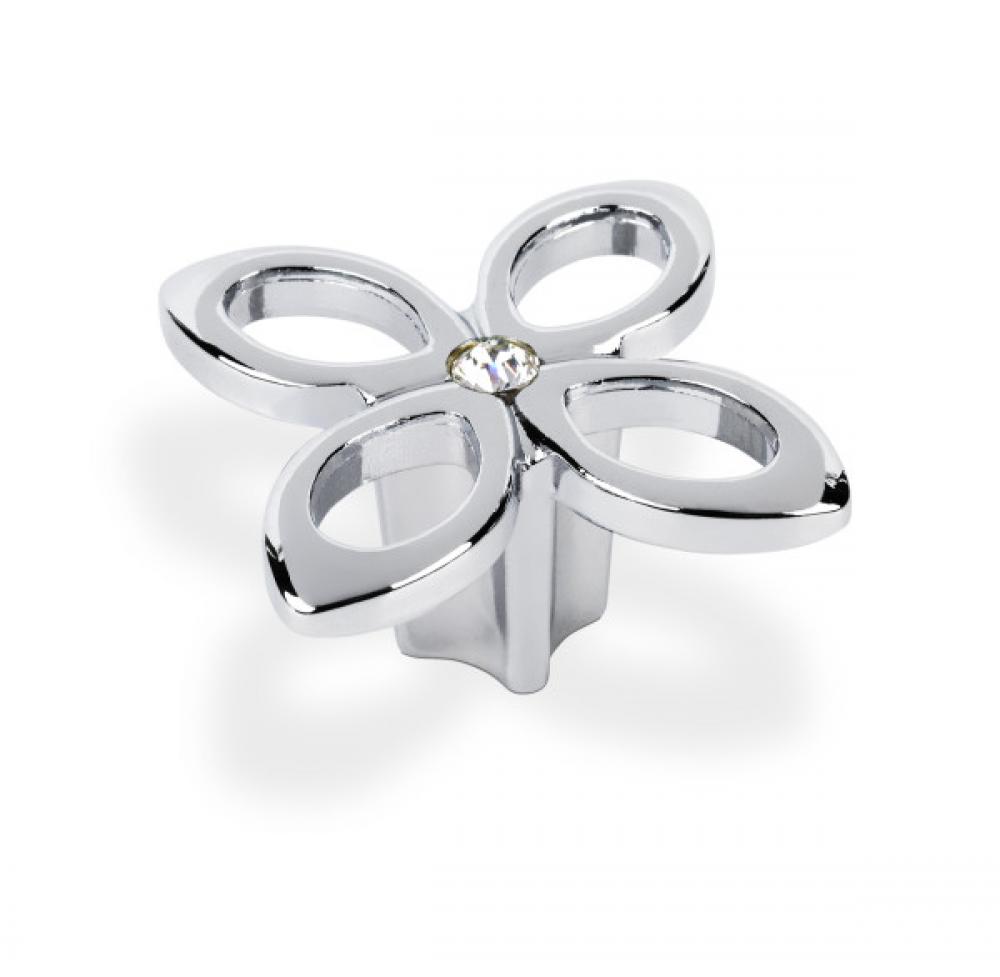 FLOWER CHROME CRYSTAL FLOWER KNOB