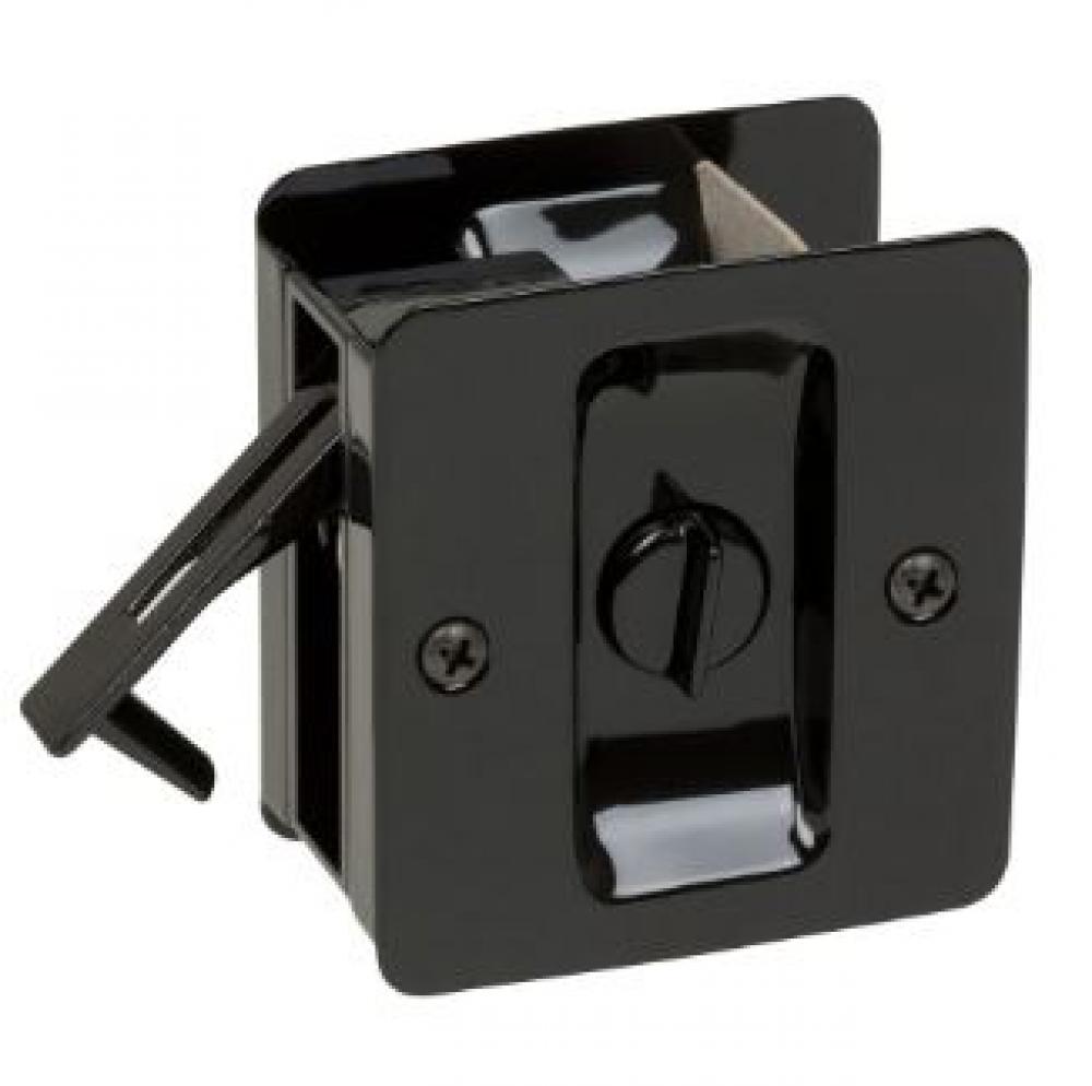 Pocket Door Square Privacy in Powder Coat Black