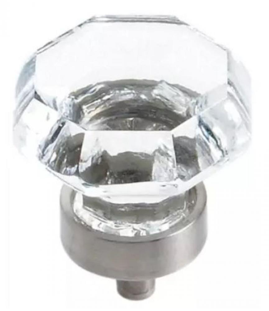 Traditional Classics Crystal Knob, Satin Nickel, 1-1/4-Inch Diameter