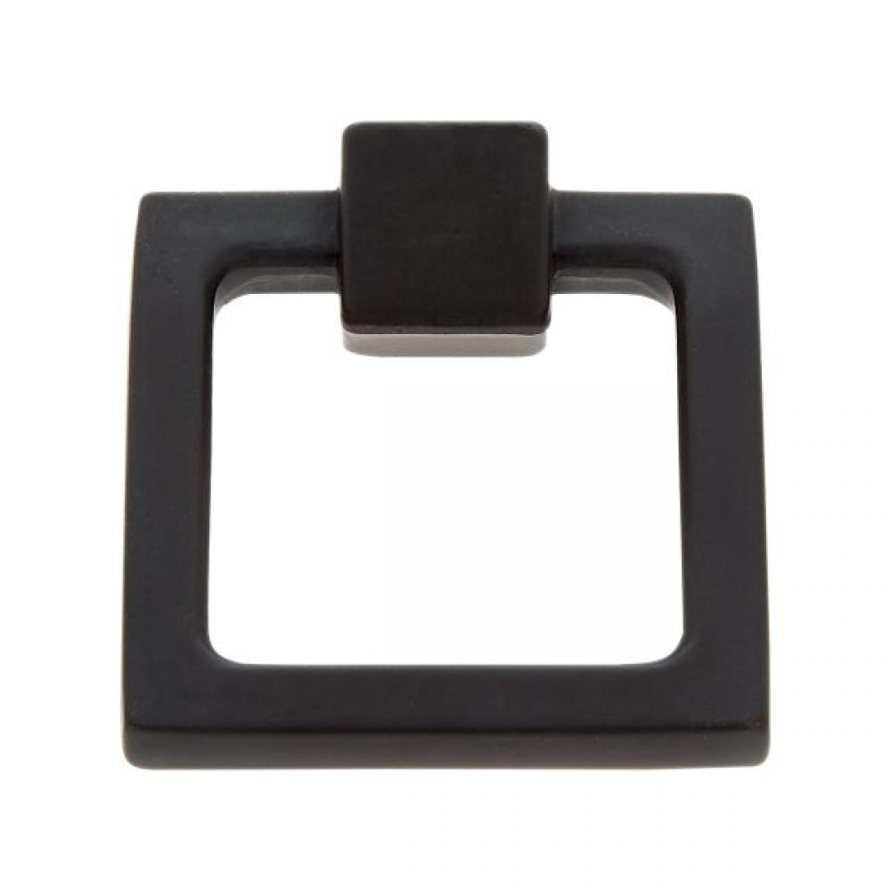Sterling Collection Matte Black Finish Square Ring Pull, Composition Solid Brass