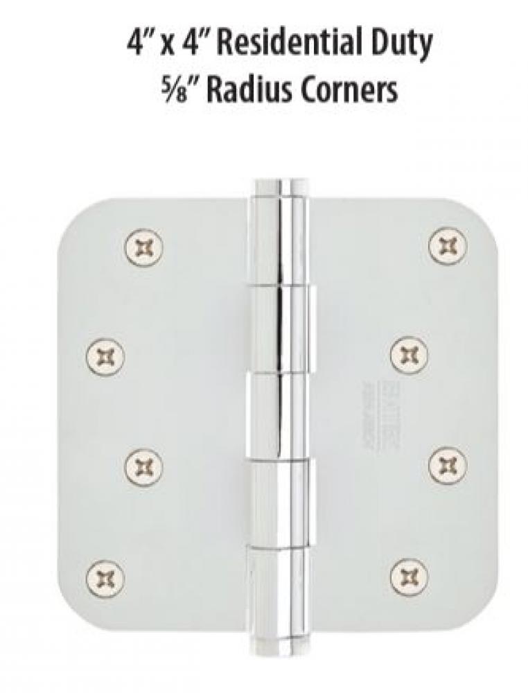 Emtek 4" x 4" Plain Bearing 5/8" Radius Corners Mortise Hinge - Pair