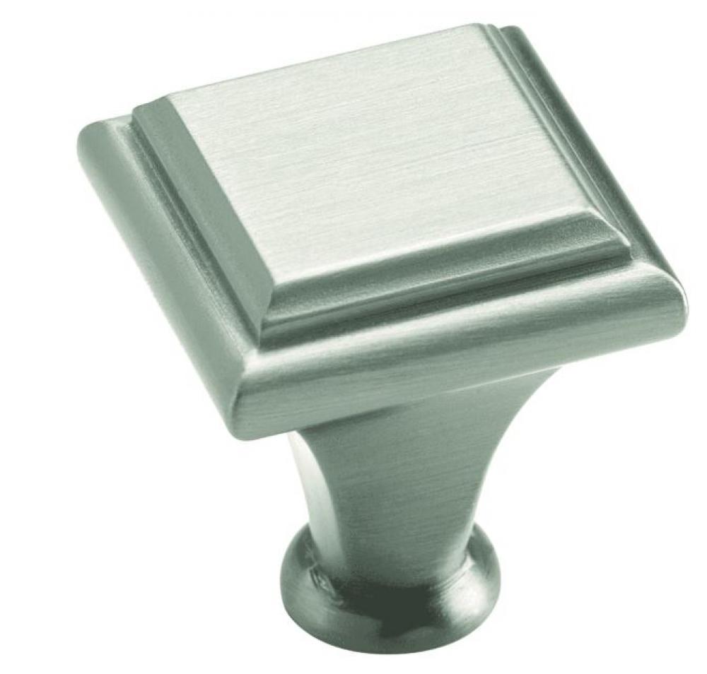 Manor 1 Inch Long Square Cabinet Knob IN SATIN NICKEL