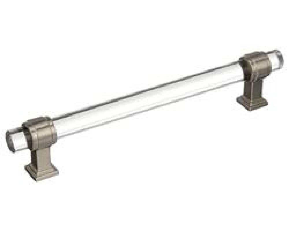 Glacio 6-5/16in(160mm) CTC Clear/Satin Nickel Cabinet Pull