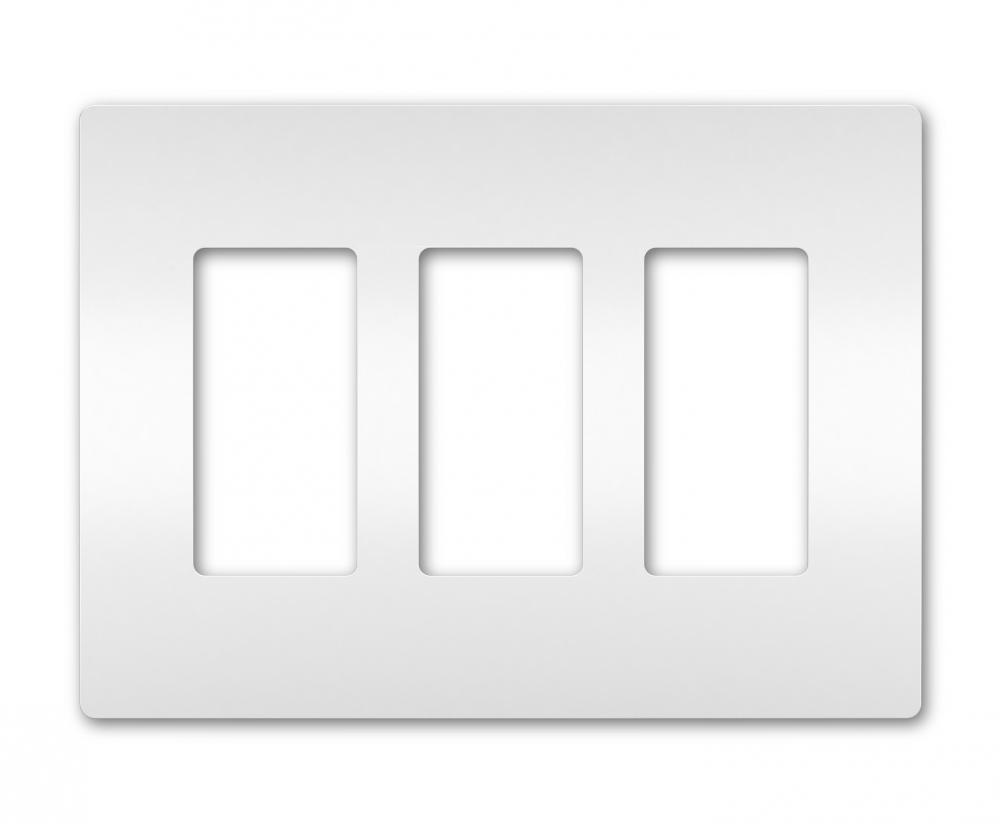 3 GANG WALL PLATE WHITE
