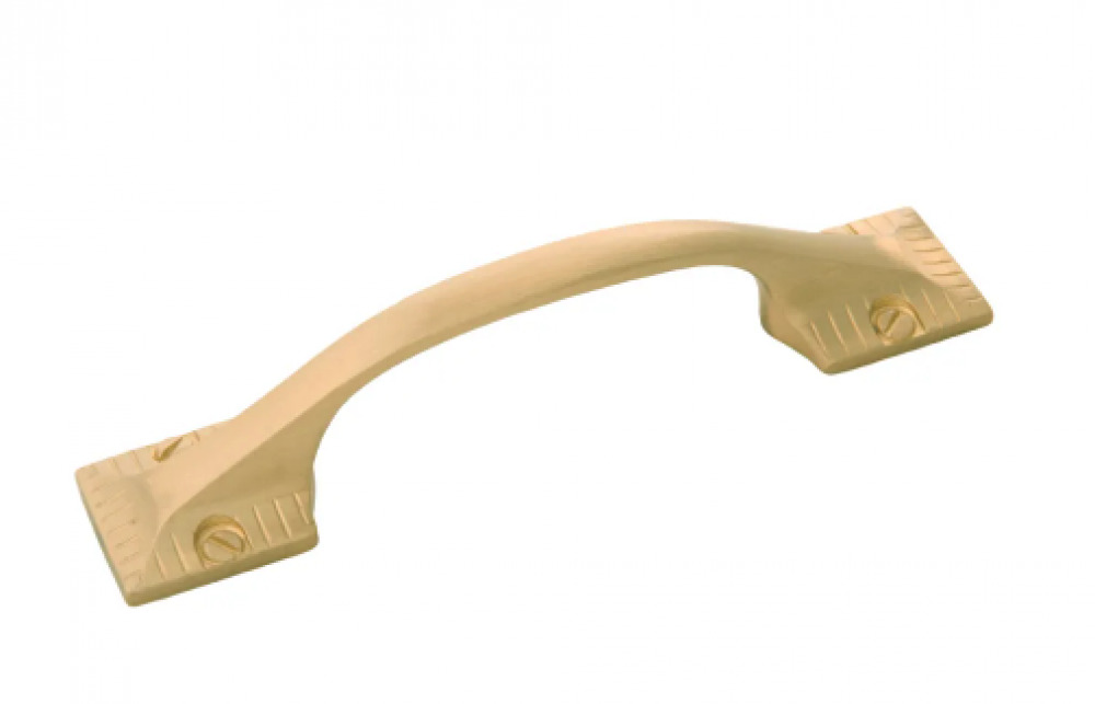 Vintage 1900 3&#34; Center to Center Solid Brass Thick Arch Bow Cabinet Handle / Drawer Pull