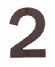 Ellen Lighting and Hardware Items 2822FB - 6 Inch Bronze House Number "2" IN FLAT BLACK