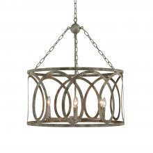 Ellen Lighting and Hardware Items H7122-6GY - PALMA ROUND 6 LIGHT CHANDELIER