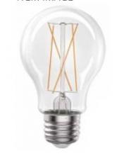 Ellen Lighting and Hardware Items B7LED-E26A1930K-ES-D-FILMT - 7W 120V E26 A19 800LM LED FILAMENT CLEAR BULB 3000K CRI80 DIMMABLE ENERGY-STAR