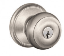 Ellen Lighting and Hardware Items F51AGEO619 - F51AGEO619 - Georgian keyed privacy knob in Satin Nickel