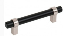 Ellen Lighting and Hardware Items 596MBSN - 96 mm Center-to-Center Matte Black with Satin Nickel Key Grande Cabinet Bar Pull