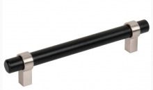 Ellen Lighting and Hardware Items 5192MBSN - 192 mm Center-to-Center Matte Black with Satin Nickel Key Grande Cabinet Bar Pull