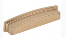 Ellen Lighting and Hardware Items 141-128SBZ - 128 mm Center-to-Center Satin Bronze Square Renzo Cabinet Cup Pull