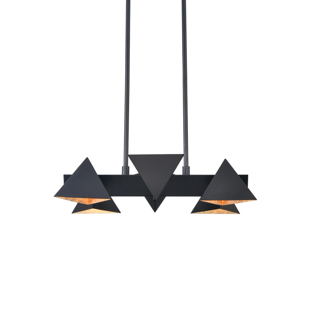 Avante 25&#34; 6-Light, Geometric Triangular Linear in Brushed Black