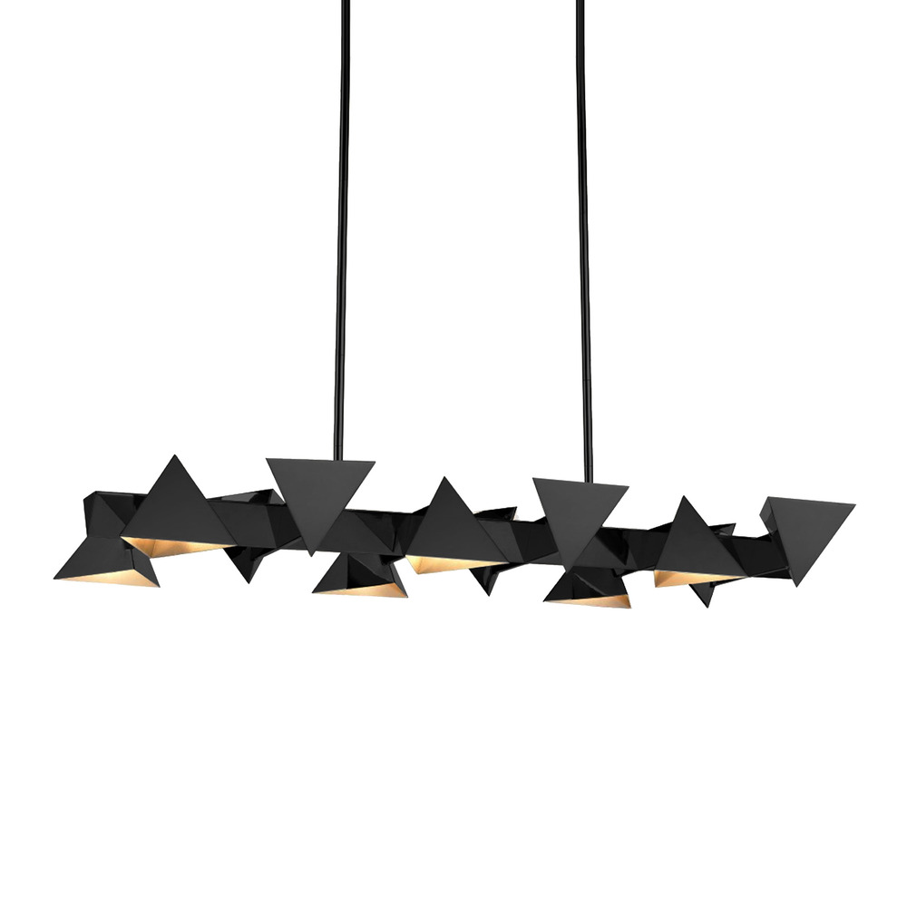 Avante 50&#34; 6-Light, Geometric Triangular Linear in Brushed Black