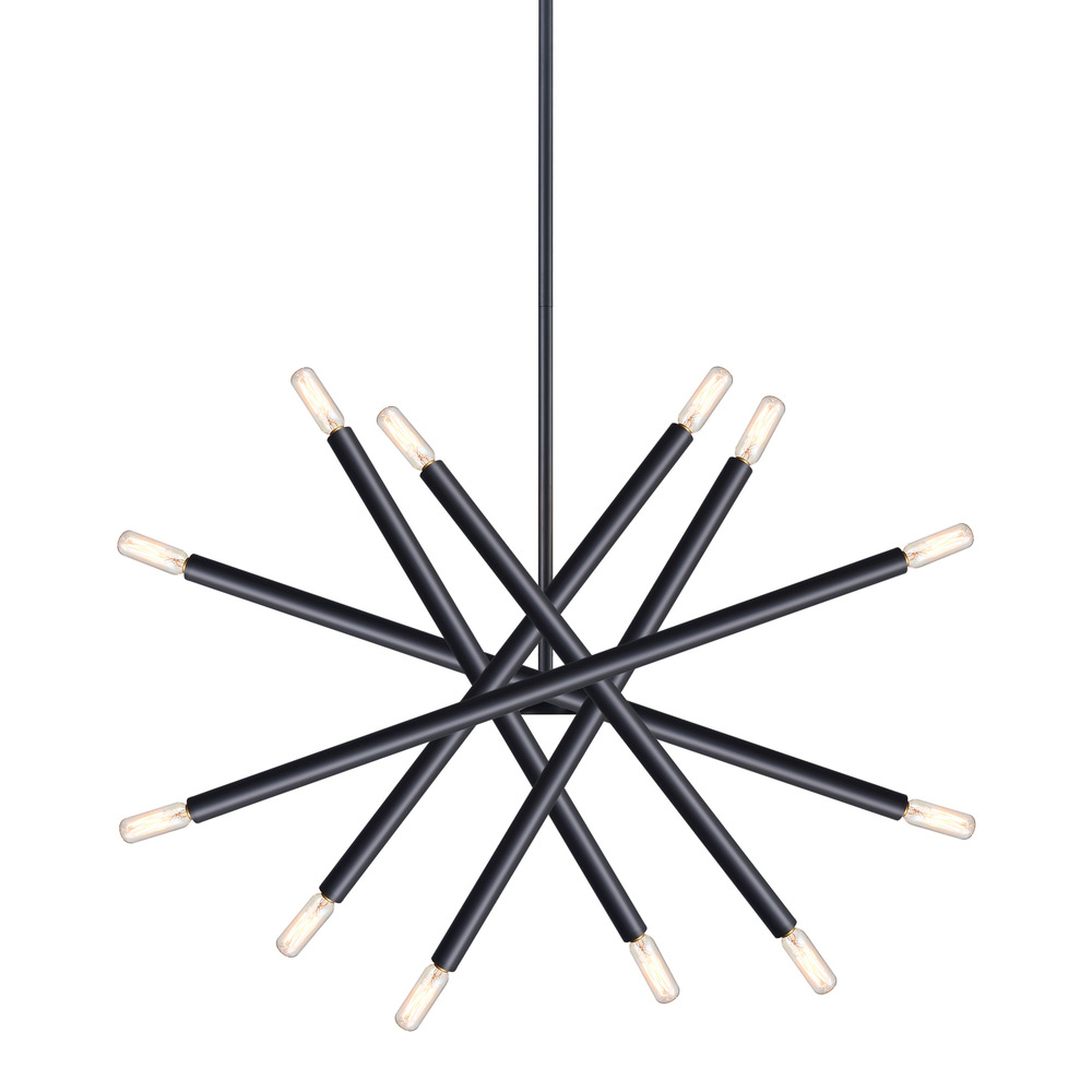 Mandelorian 32&#34; 12-Light Adjustable Sputnik in Matte Black