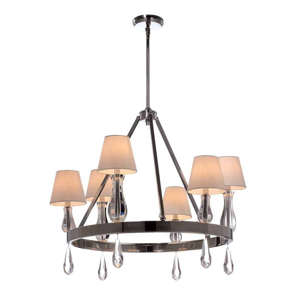 Sophia 30&#34; 6-Light, Ring Candle Chandelier in Polished Chrome