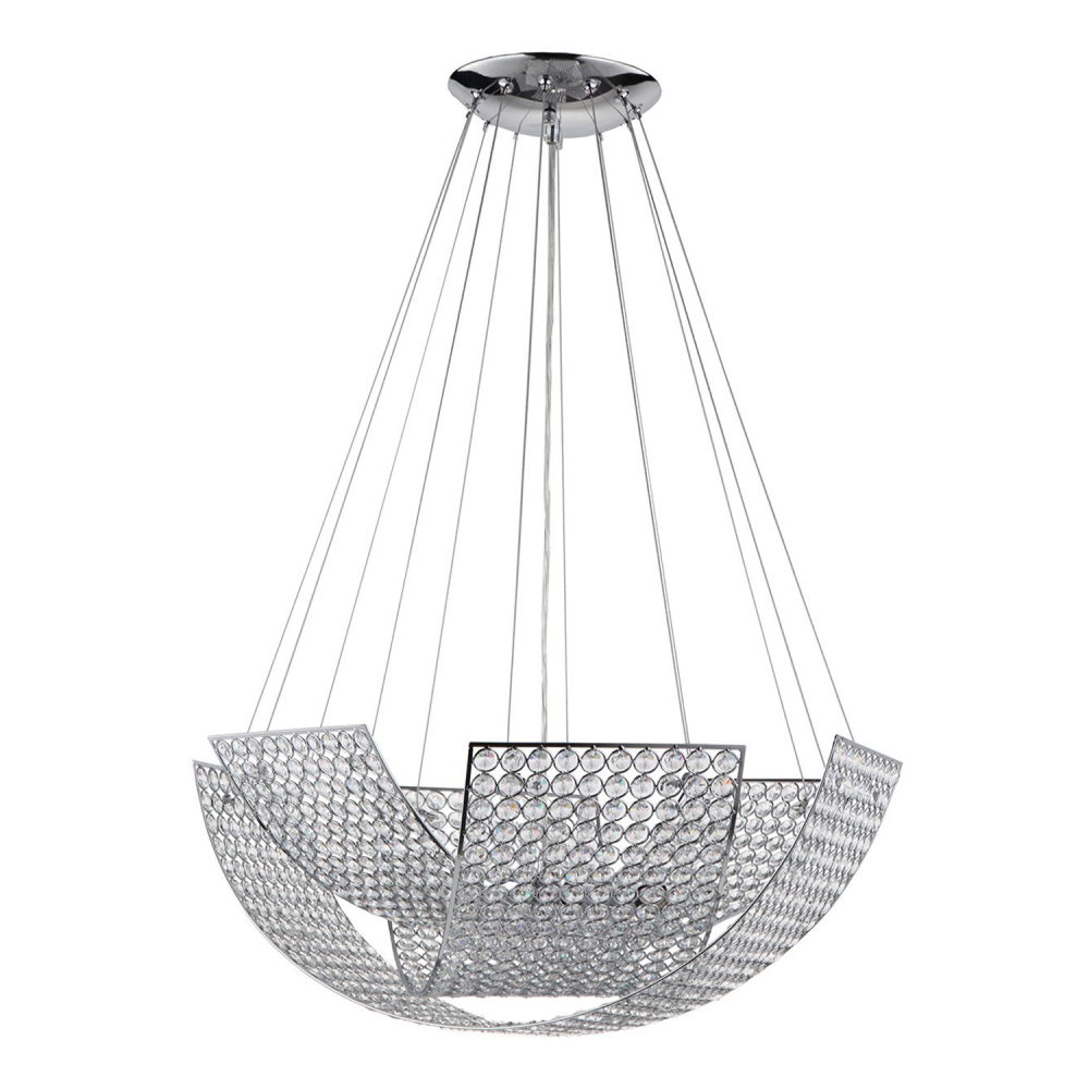Monarch 24&#34; 8-Light, Crystal Bowl Chandelier in Chrome