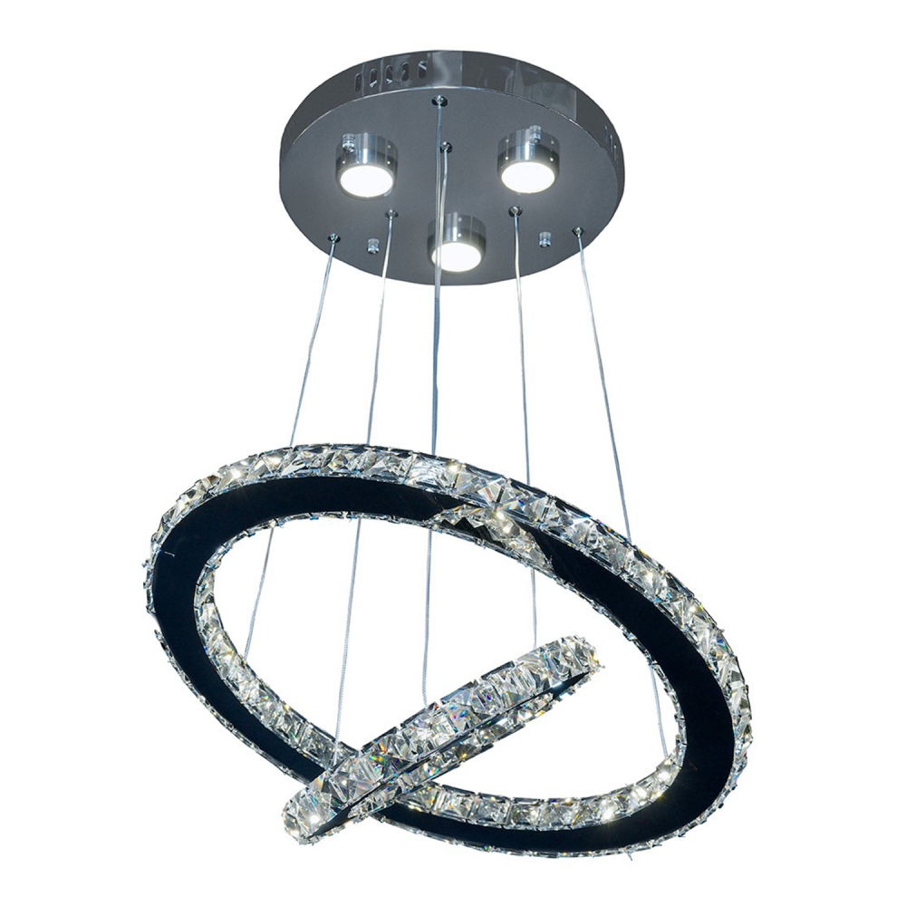 Blair LED 20&#34; Crystal Ring Chandelier in Polished Chrome