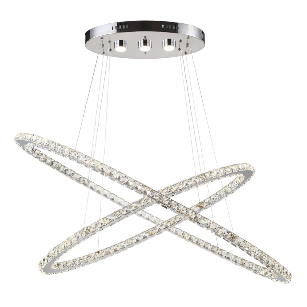 Blair LED 48&#34; Crystal Ring Chandelier in Polished Chrome