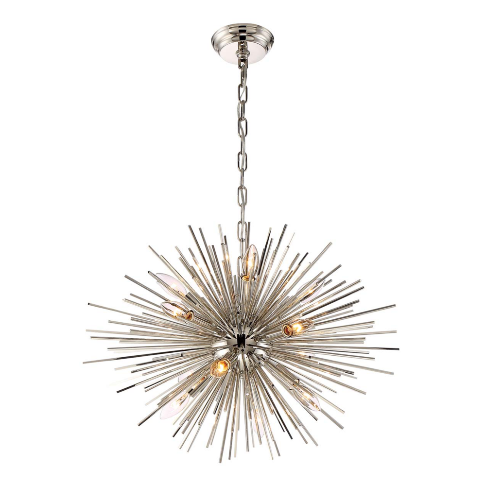 Burst 24&#34; 12-Light, Sputnik in Polished Nickel